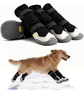 BECEMURU Dog Snow Boots for Winter,Double-Straps Anti-Fall Off Dog Booties Shoes, Non-Slip Paw Pr...