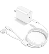 Upgraded Apple Watch Charger, Magnetic 2 in 1 Charger, USB C Charger Block Plug Adapter with 6FT ...