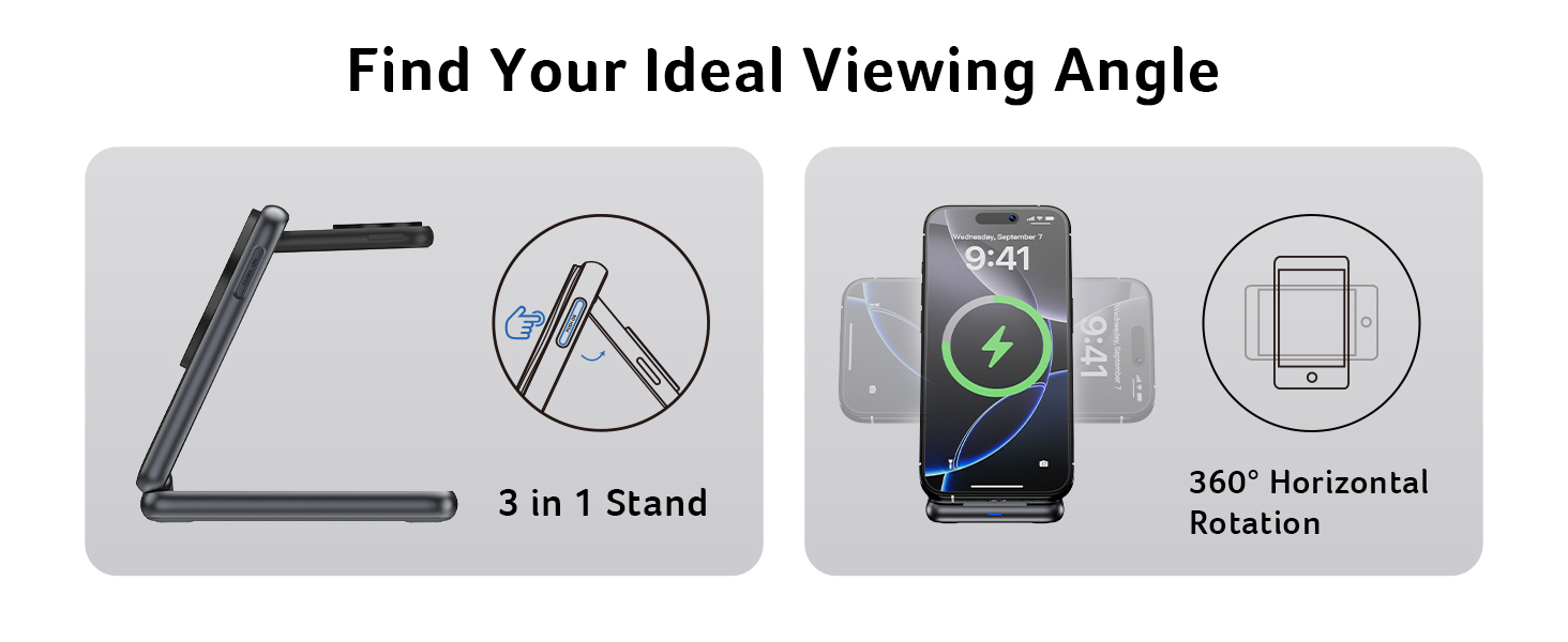 Acer Magnetic Wireless Charger, 3 in 1 Wireless Charging Station