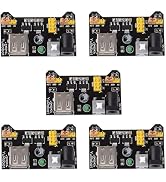 5 Packs 3.3V & 5V Power Modules, Suitable for MB102 102 Prototype Circuit Boards, Powered by DC 6...