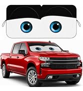 Car Windshield Sun Shade, Funny Eyes Large Foldable Front Window Sunshade, UV Heat Protection Win...