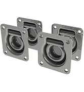 TCH Hardware 4 Pack Steel Heavy Duty Recessed Tie Down Anchors - 4" x 3.75" x 0.70" - D-Rings 200...
