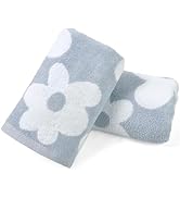 Floral Hand Towels for Bathroom - 2 Pack Cotton Face Towels 13