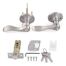 Door Levers Interior Keyed Difference Entry Front/Bedroom Door Handles for Left and Right Opened