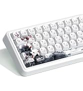 dagaladoo White Japanese PBT Keycap Set,Cherry Blossom MOA Profile Keycaps Full Set,Dye-Sub 134-k...