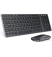 seenda Bluetooth Keyboard and Mouse Combo for Mac, SKM64-2 Rechargeable Slim Wireless Keyboard Mo...