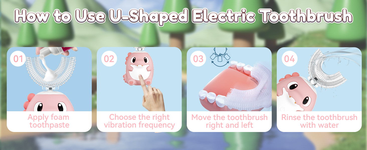 kids dinosaur u toothbrush