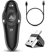 2-in-1 USB Type C Presentation Clicker Wireless Presenter Remote Clicker for PowerPoint Presentat...