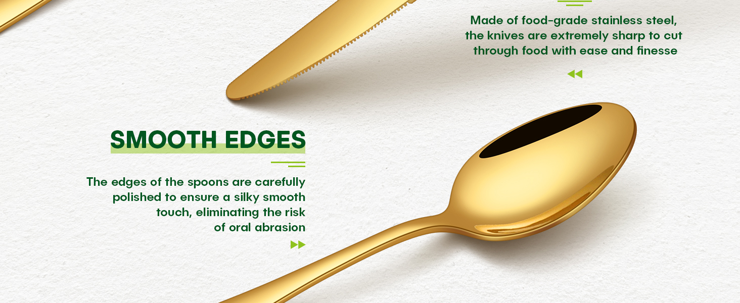 gold cutlery set stainless steel