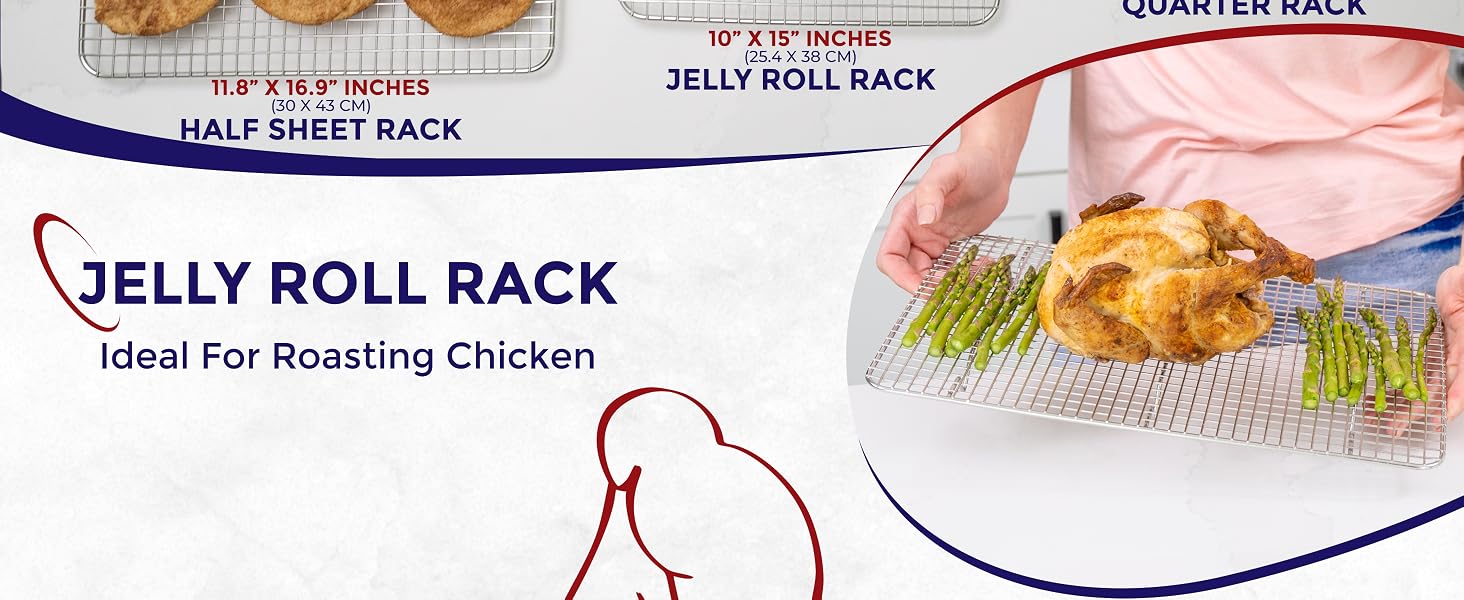 baking sheet set, cooling, baking rack, jelly roll pan, quarter sheet pan, baking tray