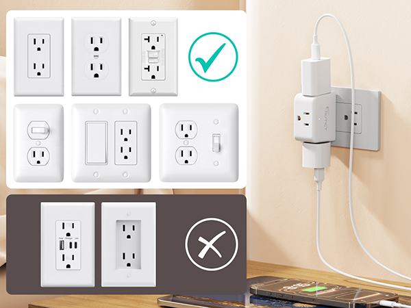 3 Way Plug Adapter Plug Extension Outlet