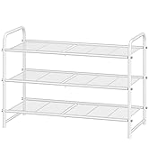 Simple Trending 3-Tier Stackable Shoe Rack, Expandable & Adjustable Shoe Shelf Storage Organizer,...