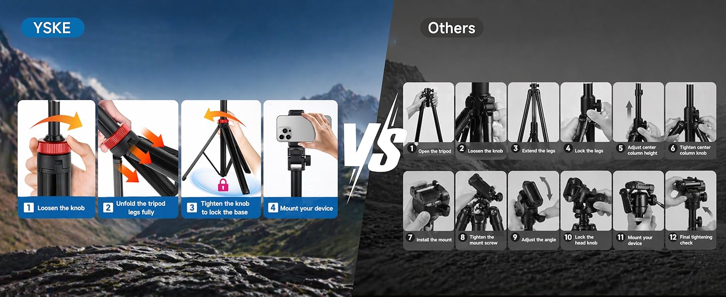 tripod camera photography light stand phone mount adjustable portable aluminum professional video