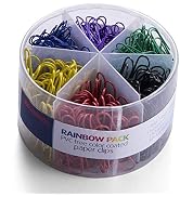 Officemate PVC Free Color Coated Paper Clips, 450 Per Tub Office Paper Clamp (97229)