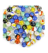 LovesTown 160PCS Glass Marbles Bulk, for Kids Marble Run Games, 5/8inch, Mixed Color