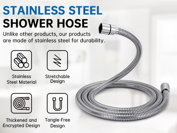 70 Inch Stainless Steel Long Hose, Flexible and Tangle-Free