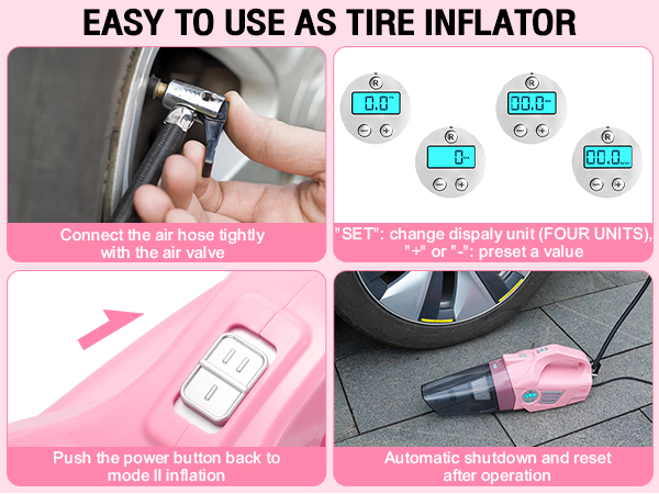 easy to use as tire inflator