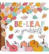 JarThenaAMCS 73Pcs Fall Tree Bulletin Board Decoration Motivational Boho Maple Leaf Pumpkin Cutou...