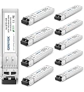 QINIYEK 10Pack 10GBase-SR SFP+ Transceiver,10G SR SFP Multi-Mode LC Module 850nm,up to 300 m,Comp...