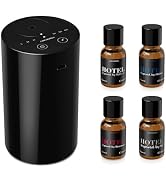 Airversa Waterless Essential Oil Diffuser Starter Kit with 4 x 10mL Hotel Scent Fragrance Oil, Ba...
