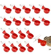 TWINKLEMON 20PCS Automatic Chicken Waterer Cups with 20 Cups 20 PVC Tees Large Chicken Water Feed...