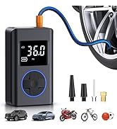 JUSUOX Tire Inflator Portable Air Compressor, Air Pump for Car, 150PSI Portable Tire Inflator, Mi...