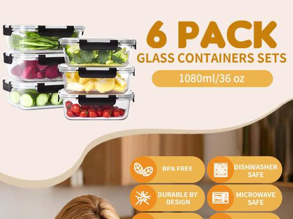 Glass Food Storage Containers with Lids