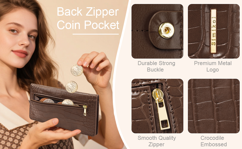 Back Zipper Coin Pocket