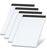 4 Pack Note Pads 8.5 x 11 White Legal Pads Narrow Ruled - 30 Sheets Per Notepad, Double-Side Prin...