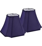 GO&SO Medium Blue Lampshades Square Cut Corner Lamp Shades for Floor and Table Lamps, 6.5x13.2x10...