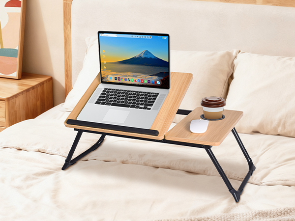 Laptop Desk for Bed or Couch, Lap Desk, Woking in Bed Desk, Desk with Cup Holder