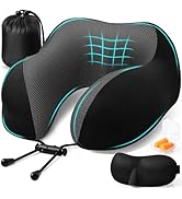 ExploreBliss Travel Pillow, Travel Pillows for Sleeping Airplane, Removable Cover Neck Pillow wit...