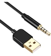 AGPTEK 3.5mm Jack Charge Cable, Male to USB 2.0 Data Sync & Charger Cable for MP3 / MP4 Players, ...