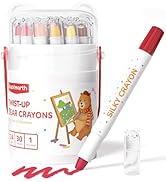 JUPITEARTH Silky Crayons for Toddlers 1-3, 24 Colors Twist Crayons, Non-Toxic, Washable, Easy-Gri...