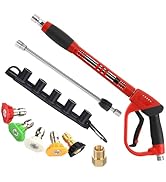 Tool Daily Deluxe Pressure Washer Gun, with Replacement Wand Extension, 5 Nozzle Tips, M22 Fittin...