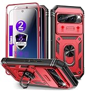 for Pixel 9/9 Pro Case with Camera Cover Slider, 2*Tempered Glass Screen Protectors,Build in 360°...