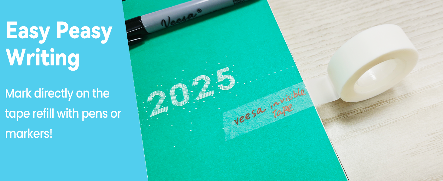 can write on the invisible tape with a pen or marker
