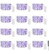 12 Pack Fairy Lights Battery Operated, 7FT 20LED Waterproof Silver Wire Firefly Starry Lights for...