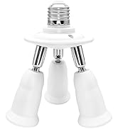 3 in 1 E26 Light Socket Splitter Adapter, 3 Bulbs Socket Adapter, 1 Pcs | 180° Bendable, 360° Adj...