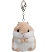 Jowxsx Cute Khaki Plush Hamster Keychain Plush Toy Keychain Charms Wallet Backpack Handbag Charms...