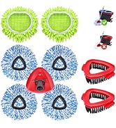 6 Pack Spin Mop Replacements Head Compatible for Oceda RinseClean 2-Tank System,Microfiber Spin M...