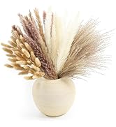 110pcs Dried Pampas Grass Decoration, Dried Flower Bouquet in Vase, Reed Grass Bouquet for Bohemi...