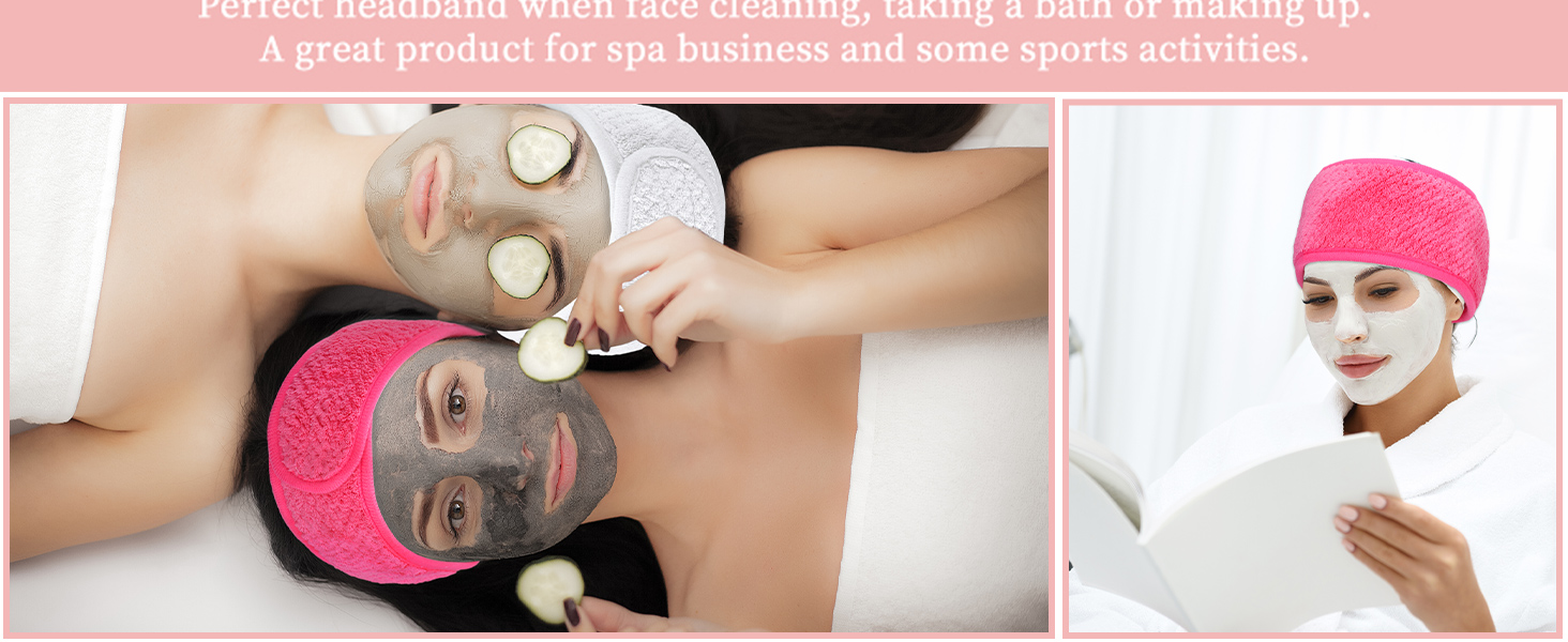 Spa Facial Headband(White, Pink)