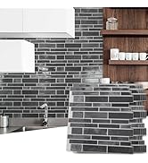 Art3d 10-Sheet Peel and Stick Backsplash Tile, Vinyl Stick On Wall Tile for Kitchen Bathroom Laun...