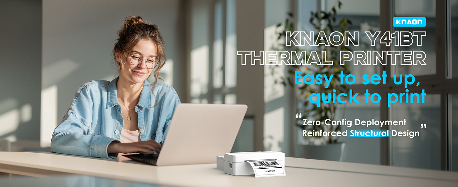 Bluetooth Thermal Shipping Label Printer, 4x6 Wireless Thermal Address Label