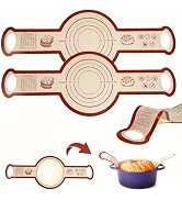 Sourdough Silicone Bread Sling for Dutch Oven Silicone Sourdough Baking Sling Updated 2PCS NonSti...