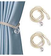 HedongHexi Crystal Curtain Ties, Curtain Tie Backs with Bead, Outdoor Curtain Tieback , Rope Curt...