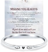 ZenVib Memorial Rings For Women, Missing You Always Tiny Heart With Wings Angel Guardian Stackabl...