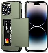 Nvollnoe for iPhone 14 Pro Max Case with Card Holder Heavy Duty Protective Dual Layer Shockproof ...