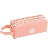 iSuperb Portable Pencil Case Large Capacity Dual Zipper Organizer Storage Pouch Pen Bag Compartme...